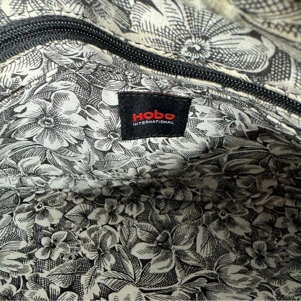 HOBO International Taupe Shiny Crackle Leather Clutch Shoulder Bag Every Day Bag